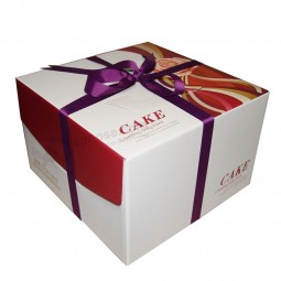 Cheap Whoesale Paper Birthday Cake Box with Ribbon