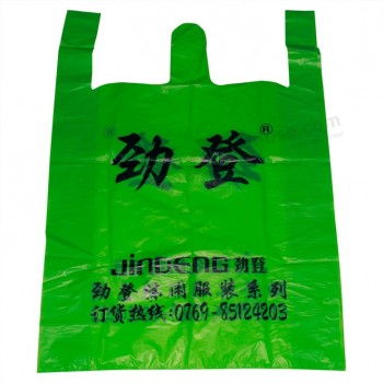 Hdpe impresso t-Sacos de camisa, sacos de plástico de colete para o supermercado (Flt-9606)