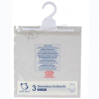 Sacs zip-lock imprimés personnalisés avec cintre pour vêtements de bébé (Flh-8702)