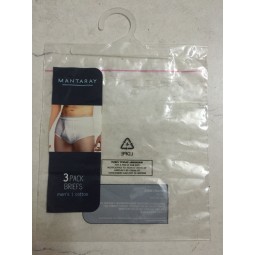 LDPE Printed Adhesive Bags with Hanger for Underwear