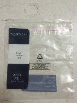 LDPE Printed Adhesive Bags with Hanger for Underwear