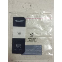 Sacchetti adesivi con stampa ldpe con gancio per biancheria intima (FLH-8712)