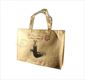 Gold PP Laminated Non-Woven Shopping Bags for Garments