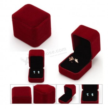 Wholesale customized high quality Velvet Ring Earring Jewelry Boxes with your logo