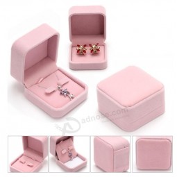 Wholesale customized Velvet Coated Plastic Jewellery Earring Gift Box for Wedding