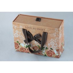 Wholesale customized high quality Apparel Packing Box with Ribbon Handle