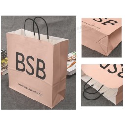 Wholesale customized high quality Printed Shopping Paper Bag with Hot Stamped Logo