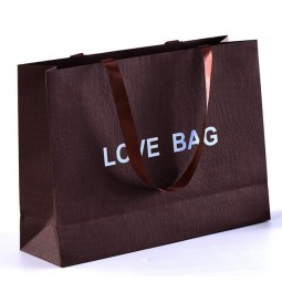 Wholesale customized high quality Carrier Kraft Paper Gifts Bags Shopping Handle Bags