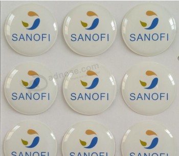 Whlesale customized high quality Round Shape Epoxy Sticker Label with Different Colors