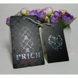 Customized high quality Black Card Garment/Clothing/Shoes Hang Tags/Hangtags with your logo