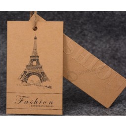 Customized high quality Hot Sale Fashion Paper Swing Tag with Embossing Finish with your logo