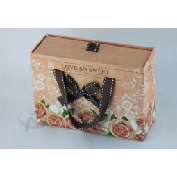Wholesale Customized high-end Apparel Packing Box with Ribbon Handle and your logo