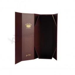 Wholesale Customized high-end Flat Shipping Paper Cardboard Wine Bottle Package