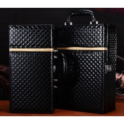 Customized High Quality Diamond Pattern PU Leather Double Wine Box, Wholesale Wine Gift Box