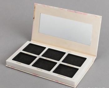 厂家直销高档6格手工纸眼影盒，定制化妆品盒