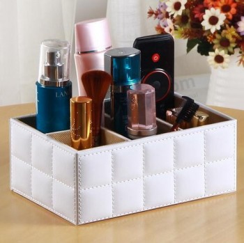 Household PU Leather Remote Controller Storage Box, PU Leather Cosmetics Storage Box