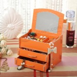 New Style DIY Wooden Cosmetic Storage Box with Mirror, Jewellery Box for Earring, Necklace, Ring