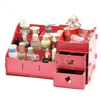Factory Hot Style DIY Super-Large Cosmetic Box, Wooden Desktop Storage Box