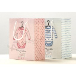 Bolsa de papel de cartón blanca personalizada, bolso de compras, bolsa de regalo para prendas y promoción publicitaria