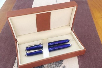 Boîte de stylo en plastique de haute qualité pu en cuir