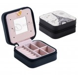 Customized Eco-Friendly High Grade PU Leather Square Jewelry Box for Earrings and Rings Collection