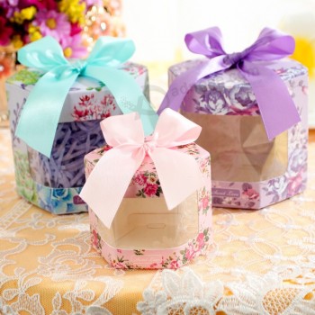 Mooie bruiloft producten koreaanse stijl snoepdoos, transparante bonbondoos met venster, snoepdoos voor verjaardag