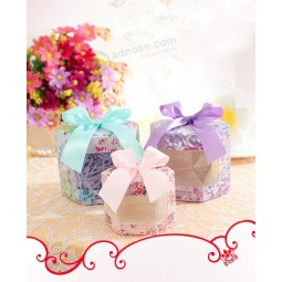 Produtos de casamento lindo estilo coreano caixa de doces, caixa de doces transparente com janela, caixa de doces para o aniversário
