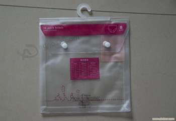 Wholesale customized high-end Hot Clear PVC Hook Bag with Button