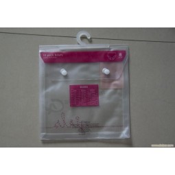 Wholesale customized high-end Eco-Friendly Clear PVC Hanger Hook Bag PVC Button Hanger Bag