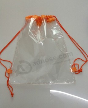 批发定制高-端厚PVC防水旅行包透明包束口袋