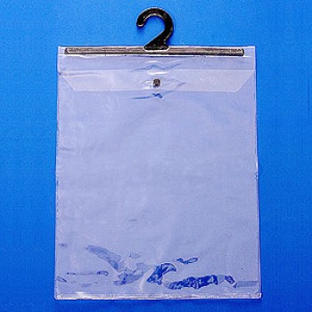 Wholesale customized high-end Eco-Friendly Clear Button Closure PVC Hanger Hook Bag