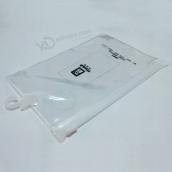 Großhandel angepasst hoch-End oem billig Logo printt kunststoff PVC verpackungsbeutel aufhänger tasche mit ziplock