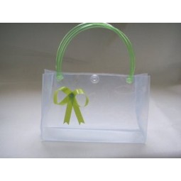 Wholesale customized high-end Fashion Clear Waterproof PVC Handle Shopping Bag