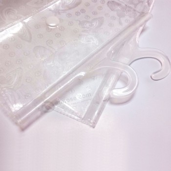 оптовые подгонянные высокие-End эко-friendly прозрачный мешок для одежды из пвх с вешалкой