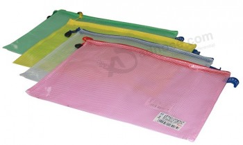 En gros personnalisé haut-Fin sac de fermeture à glissière en maille transparente imperméable à l'eau les sacs de crayon de test Pvc