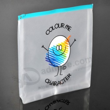 Al por mayor personalizado alto-Fin de 2017 venta caliente esmerilado bolsa ziplock de Cloruro de polivinilo de la impresión