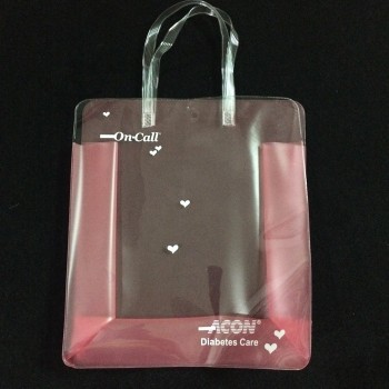 En gros personnalisé haut-Fin hangbags de sac imperméable vert transparent rose