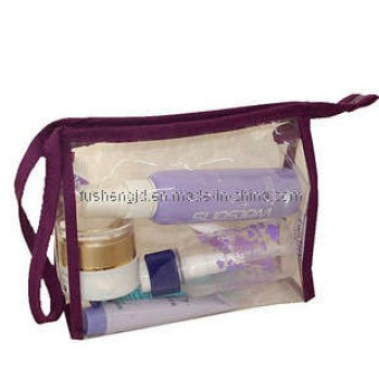 All'ingrosso su misura alta-Fine sacchetto cosmetico Ecologico in Pvc trasparente per cucire