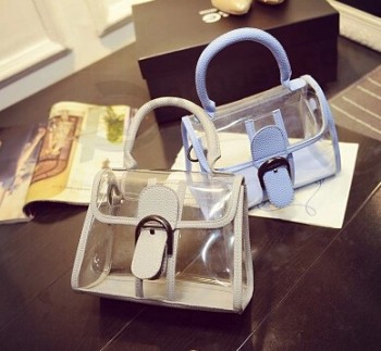 Wholesale customized high-end Simple and Fashionable Waterproof PVC Transparent Tote Bag Handbags