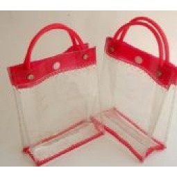 Wholesale customized high-end Red Transparent Waterproof PVC Organ Bag Handbags