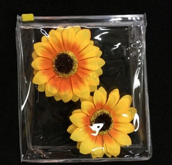 Personalizado de alta calidad eva transparente tres-Bolsas de plástico dimensionales con cremallera personalizada