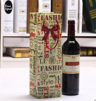 Bolso de alta calidad personalizado del Cloruro de polivinilo de la mano del regalo del vino de la impresión de la moda