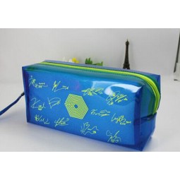 Customized high quality Colorful Waterproof Zipper Plastic PVC Pen Bag