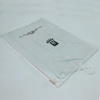 Customized high quality Durable Transparent PVC Plastic Hanger Bag with Zipper