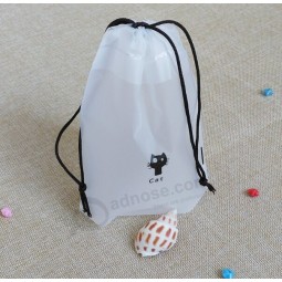 Customized high quality EVA Frosted Underwear Clothing Bag Drawstring Bag