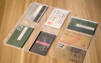 Bolsa de tarjeta transparente personalizada de alta calidad Cloruro de polivinilo clara