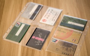 Personalizado de alta calidad 2017 barato bolso de la tarjeta de Cloruro de polivinilo transparente