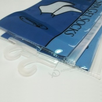 定制高品质免费样品耐用PVC衣架包用于袜子包装