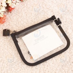 Customized high quality OEM Simple Design Zipper PVC Plastic Card Pouch for Credit Card