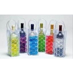 Wholesale customized high-end OEM Recyclable Durable Transparent PVC Wine Bottle Bag